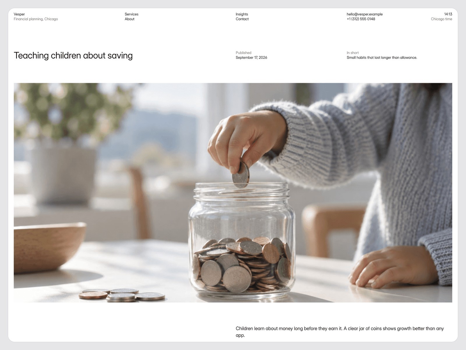 Vesper insight article page